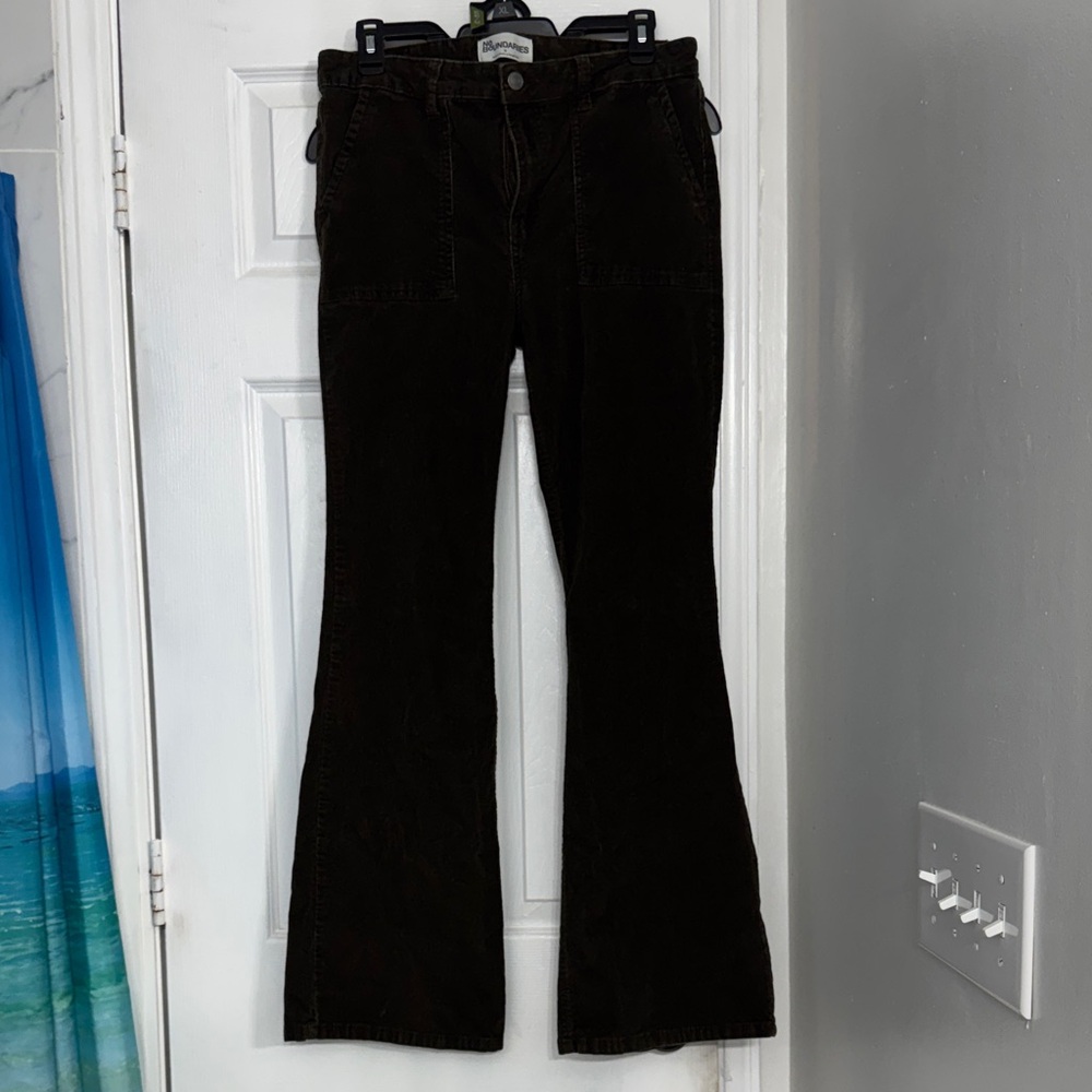No Boundaries Chocolate Brown Corduroy Flare Pants